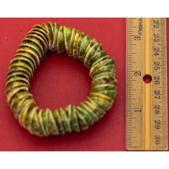6 inch, Vintage Shell Abstract Beads Unique Beaded Bracelet - F52 - Picture 3 of 3